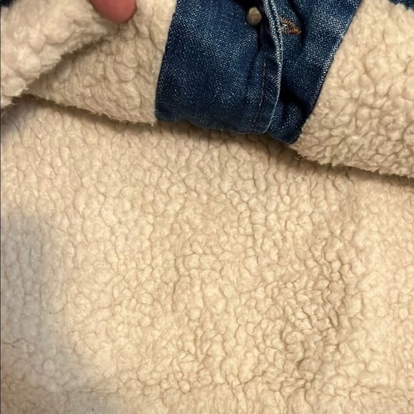 Vintage Wrangler Distressed Denim Sleeveless Button Closure Sherpa  Lining Vest - Picture 10 of 12